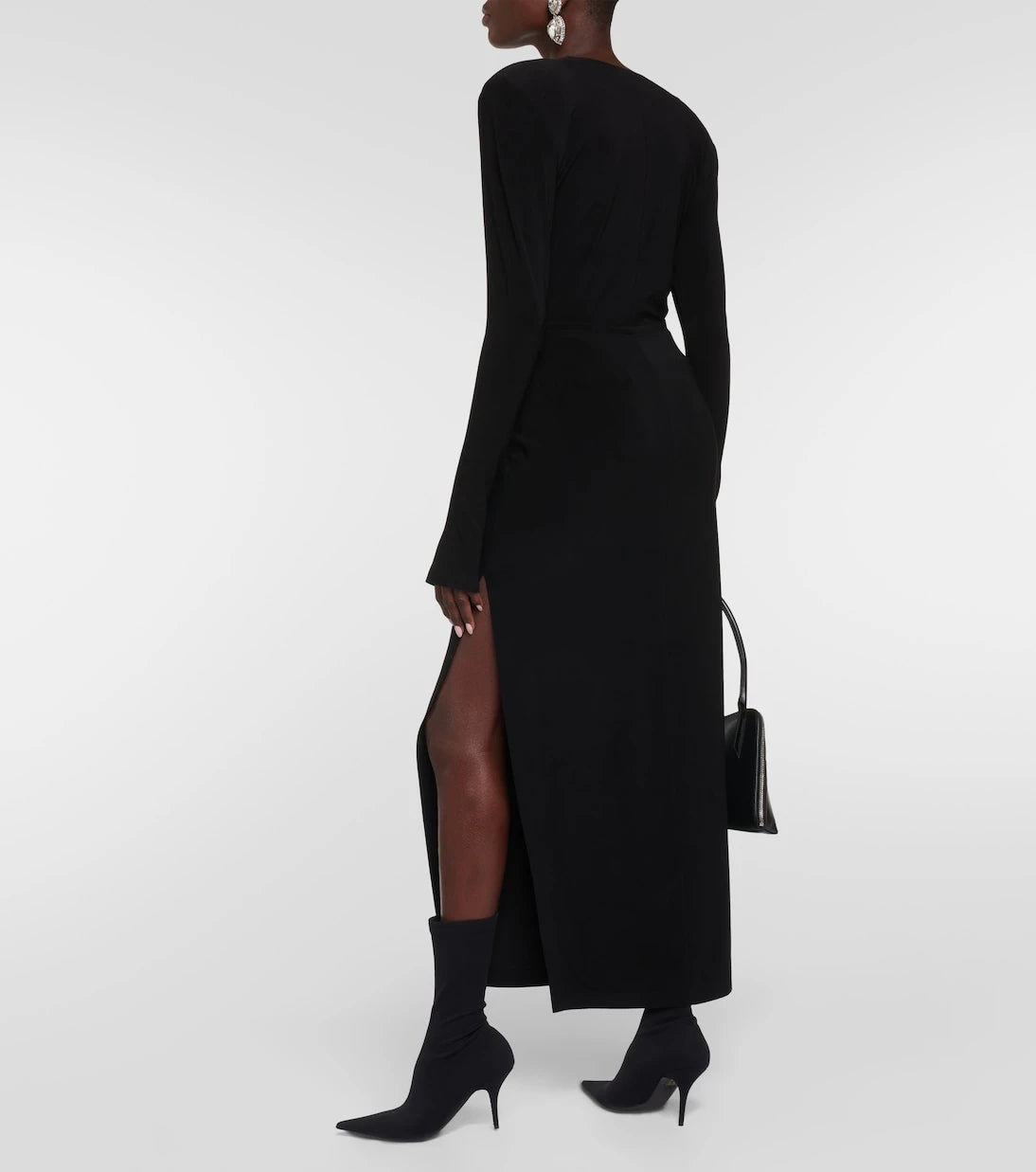 Norma Kamali - Side-slit jersey maxi skirt