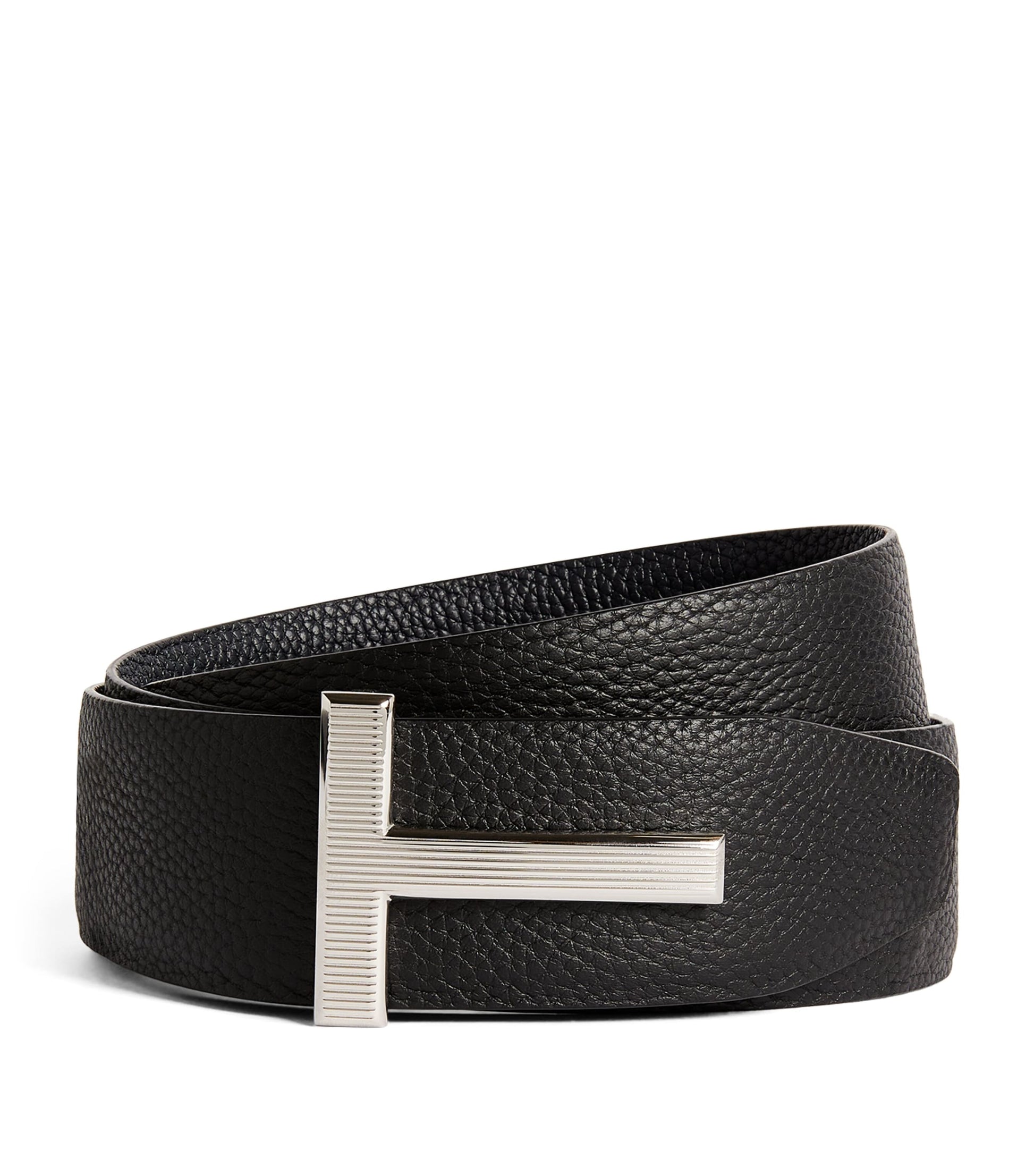 Leather Reversible T Ridge Belt