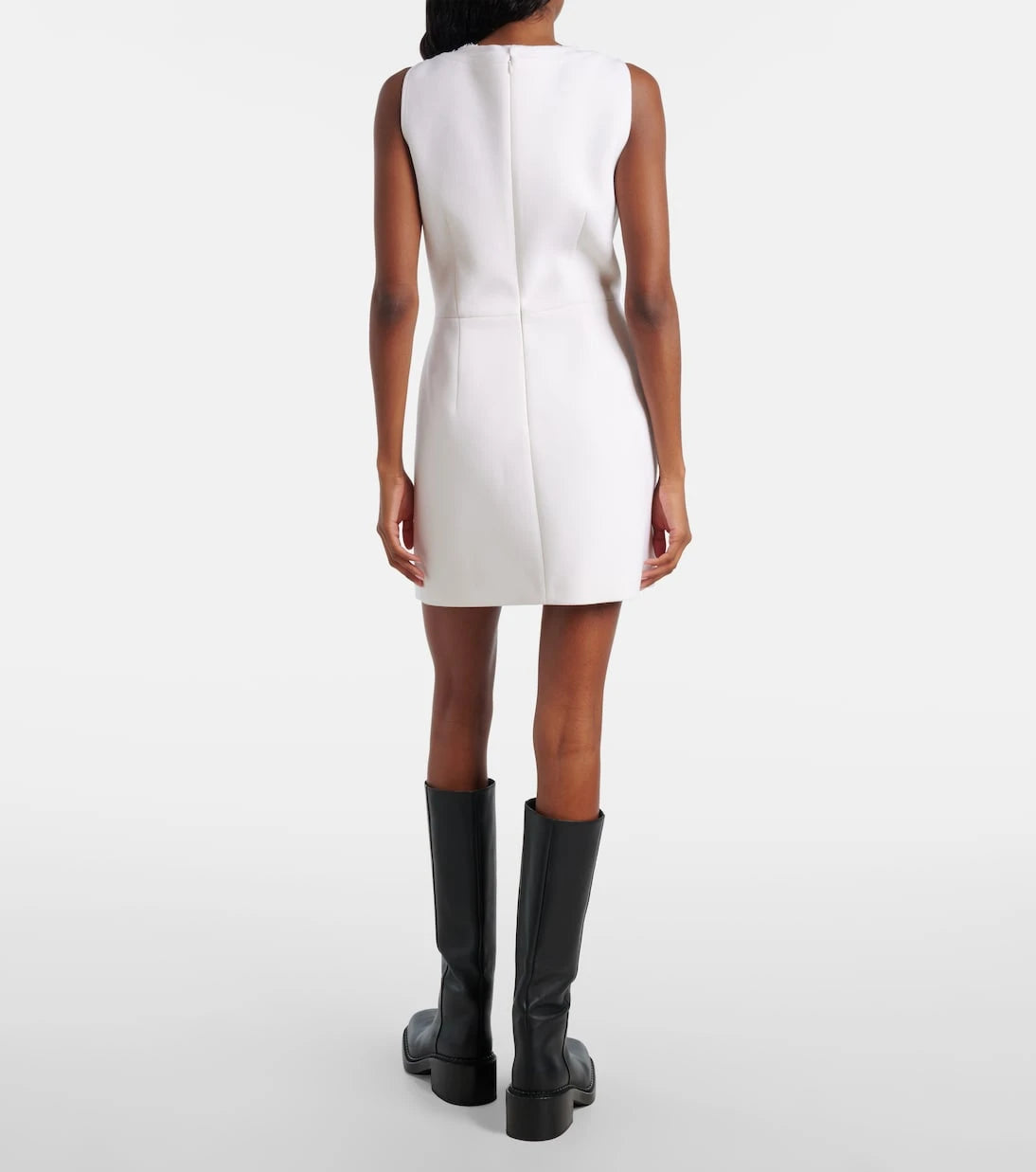 Prada - Bow-detail virgin wool minidress
