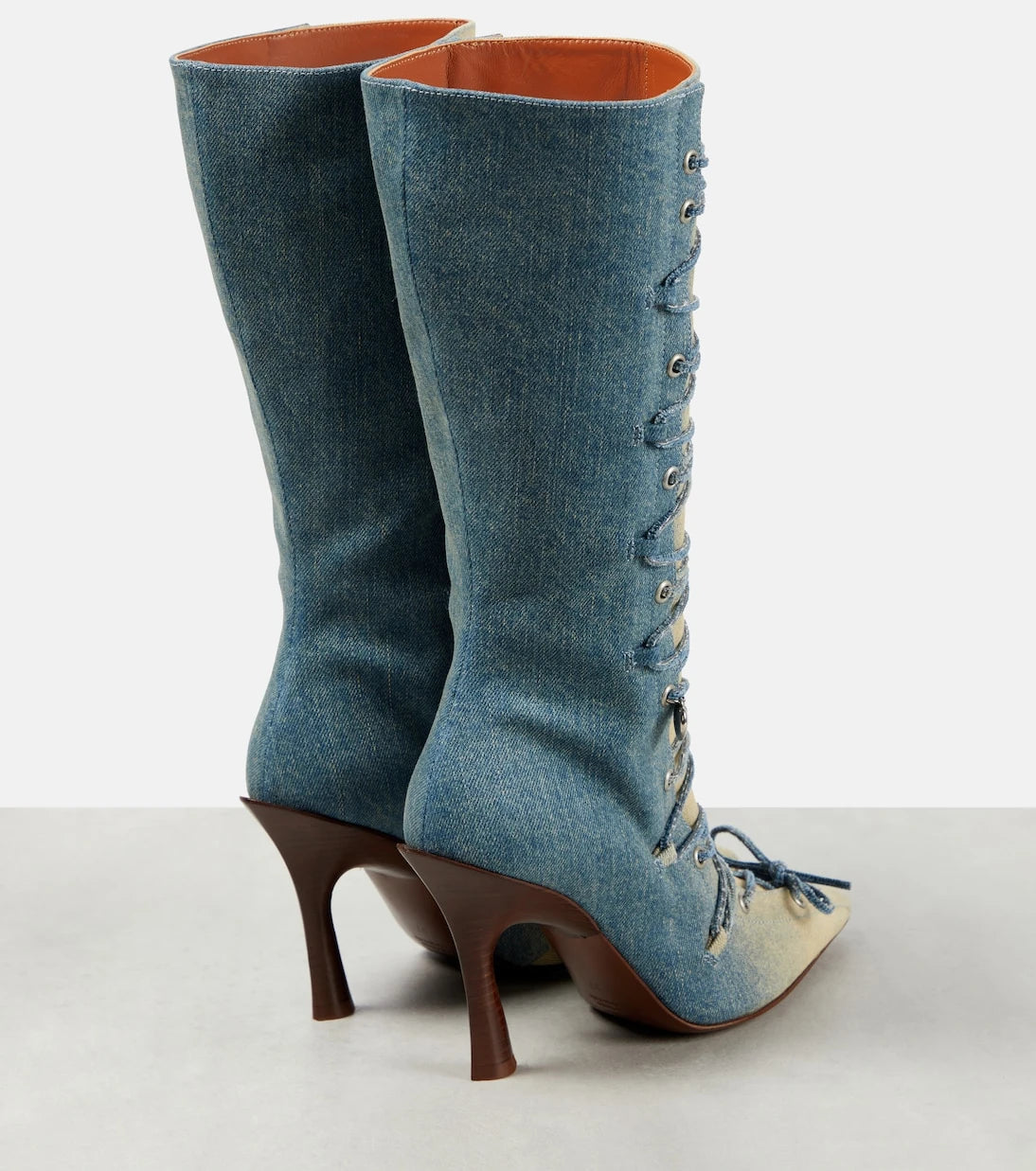 Acne Studios - Bitten denim knee-high boots