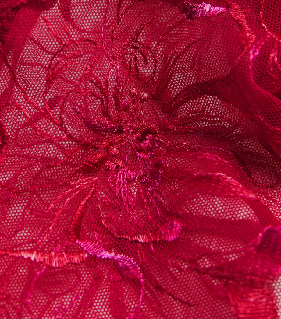 Chantelle Red Embroidered Fleurs Shorty Briefs