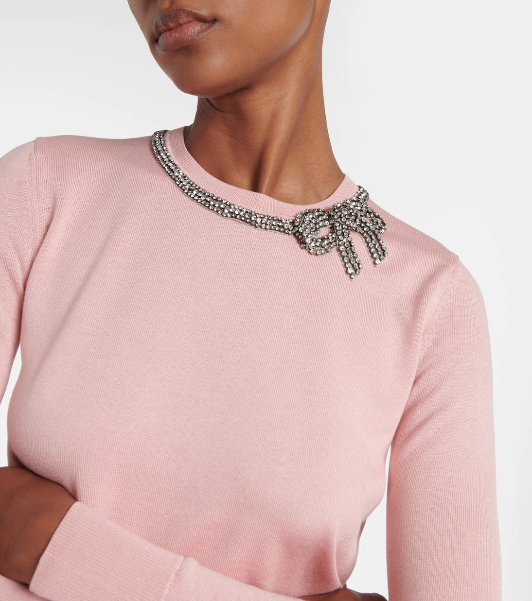 Carolina Herrera - Embellished silk and cotton sweater