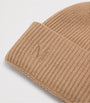 Beige Cashmere Embroidered Beanie