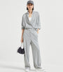 Brunello Cucinelli Grey Sparkling Piqué Zip-Up Sweatshirt