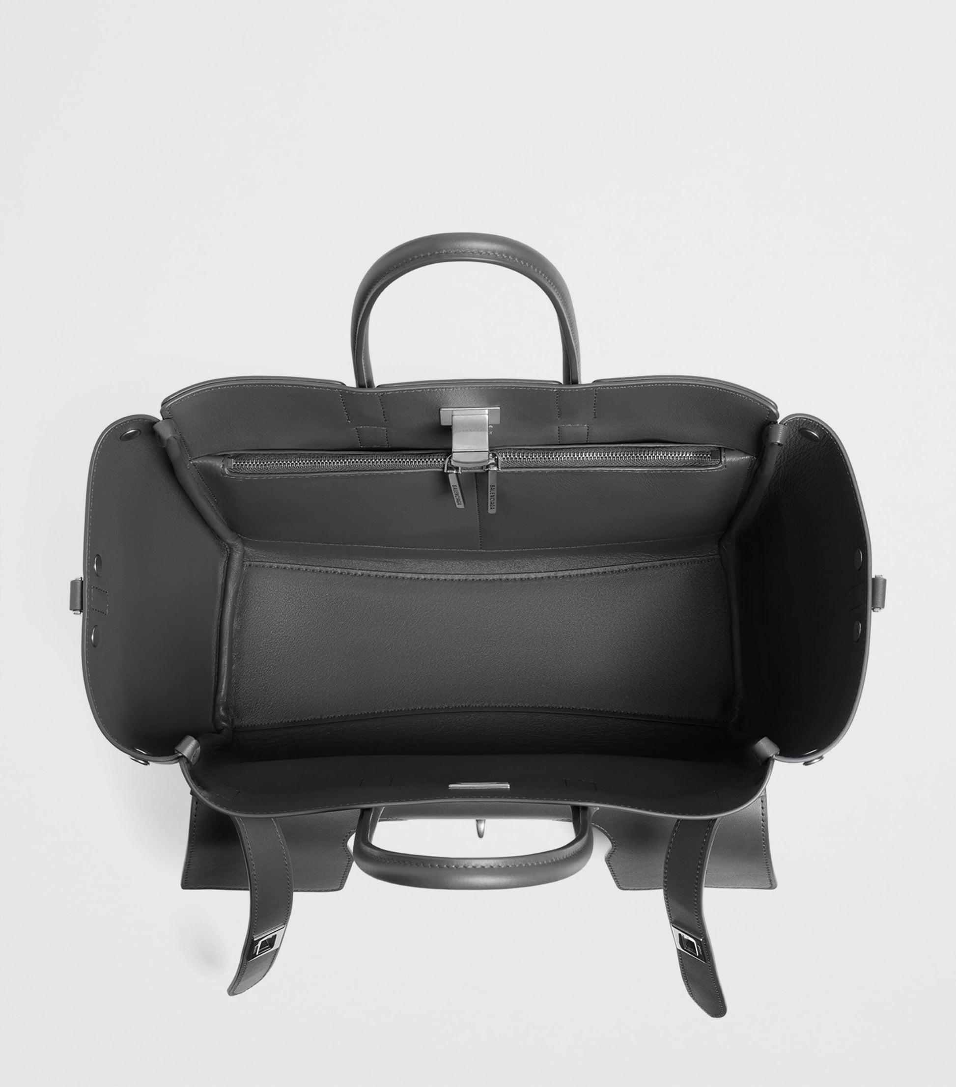 Balenciaga Grey Small Leather Bel Air Carry All Tote Bag