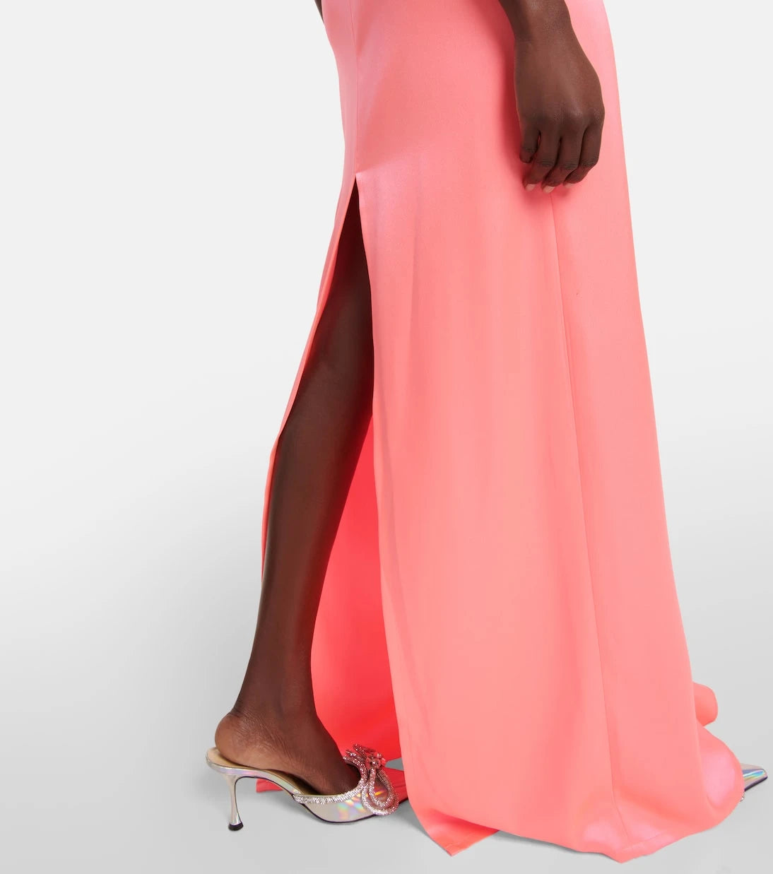 David Koma - Ruffle satin wrap gown