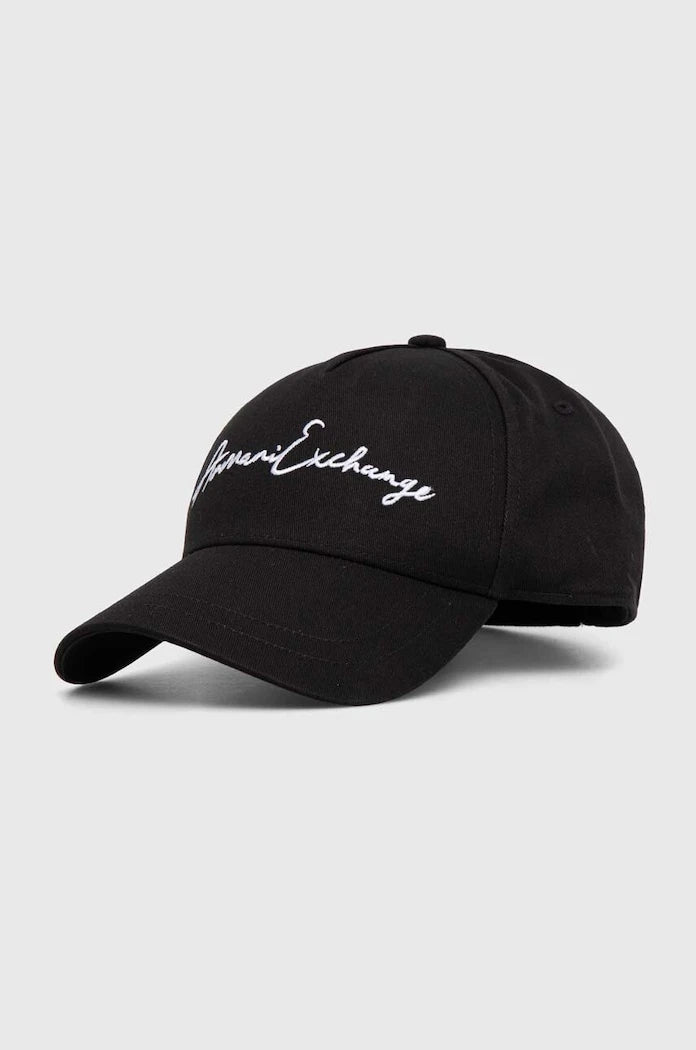 Памучна шапка с козирка Armani Exchange