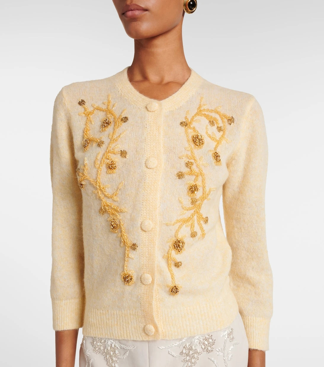 Jacques Wei - Beaded alpaca and wool-blend cardigan