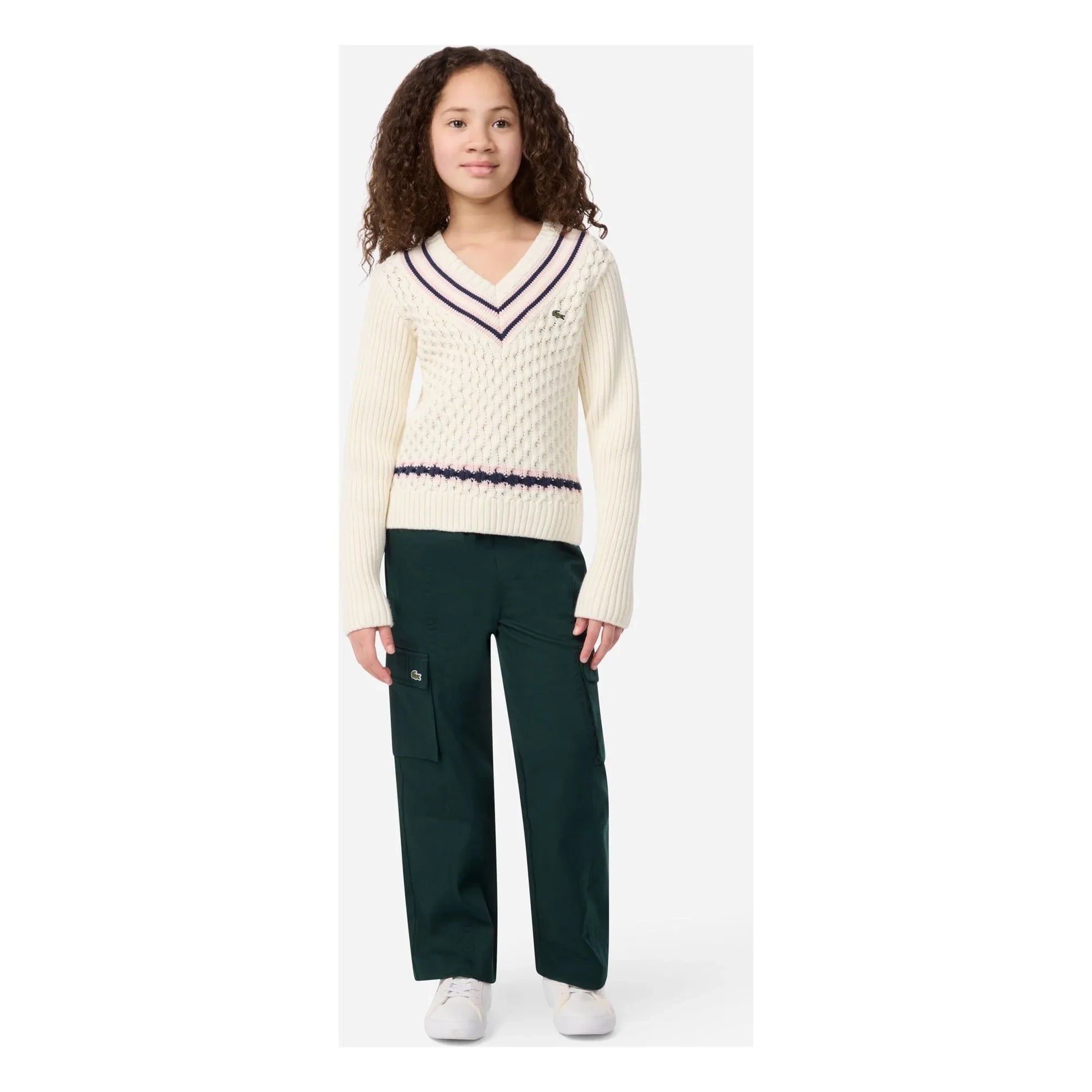 Lacoste - Organic cotton cable knit sweater | Ecru
