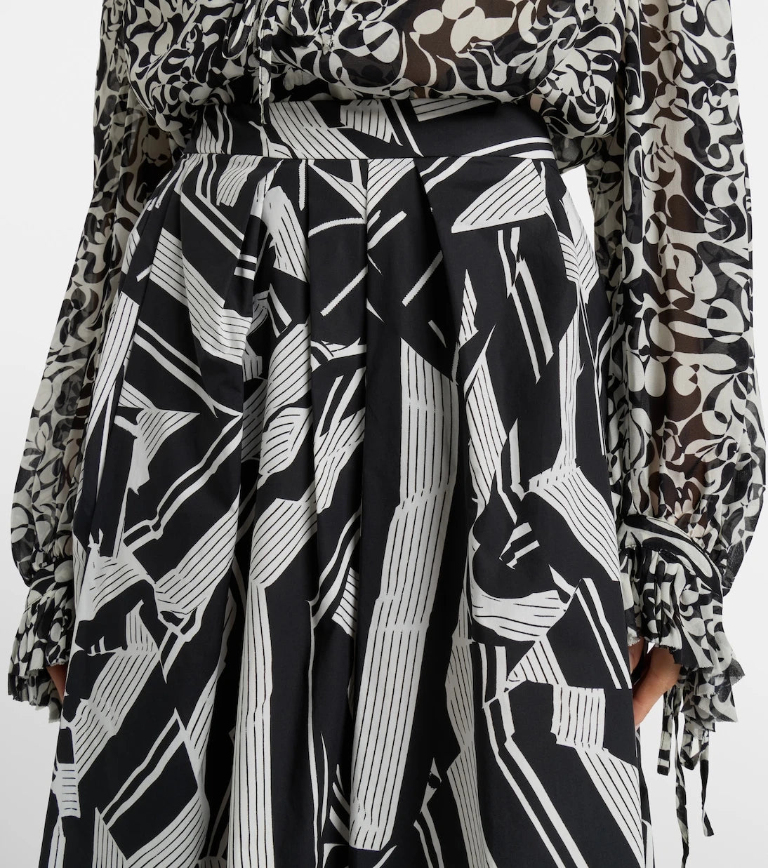 Dries Van Noten - Printed cotton midi skirt