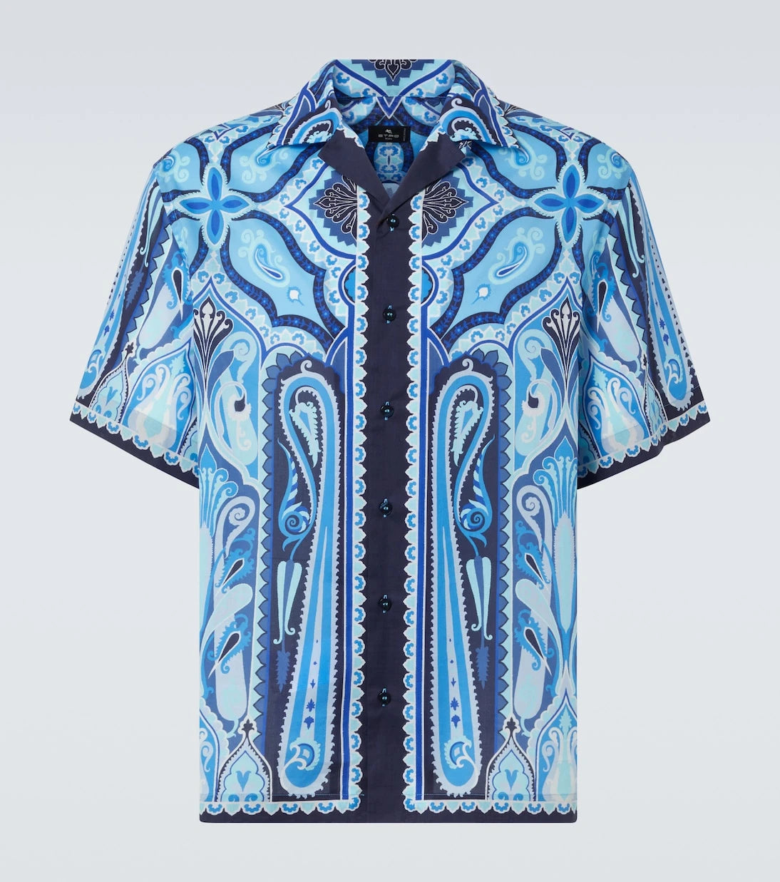 Etro - Printed cotton bowling shirt