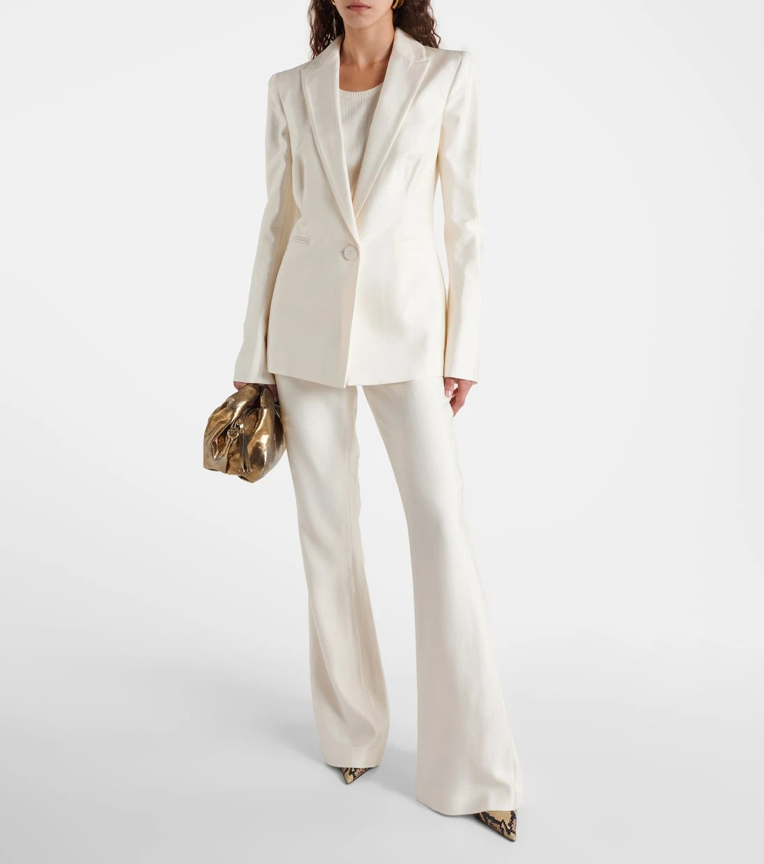 Galvan - High-rise satin flared pants