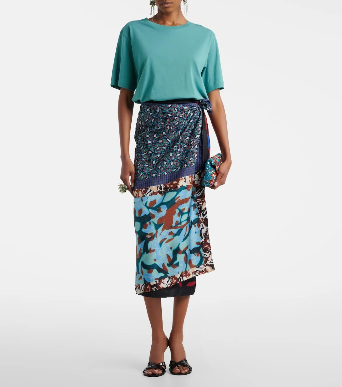 Dries Van Noten - Scarfy printed silk wrap skirt