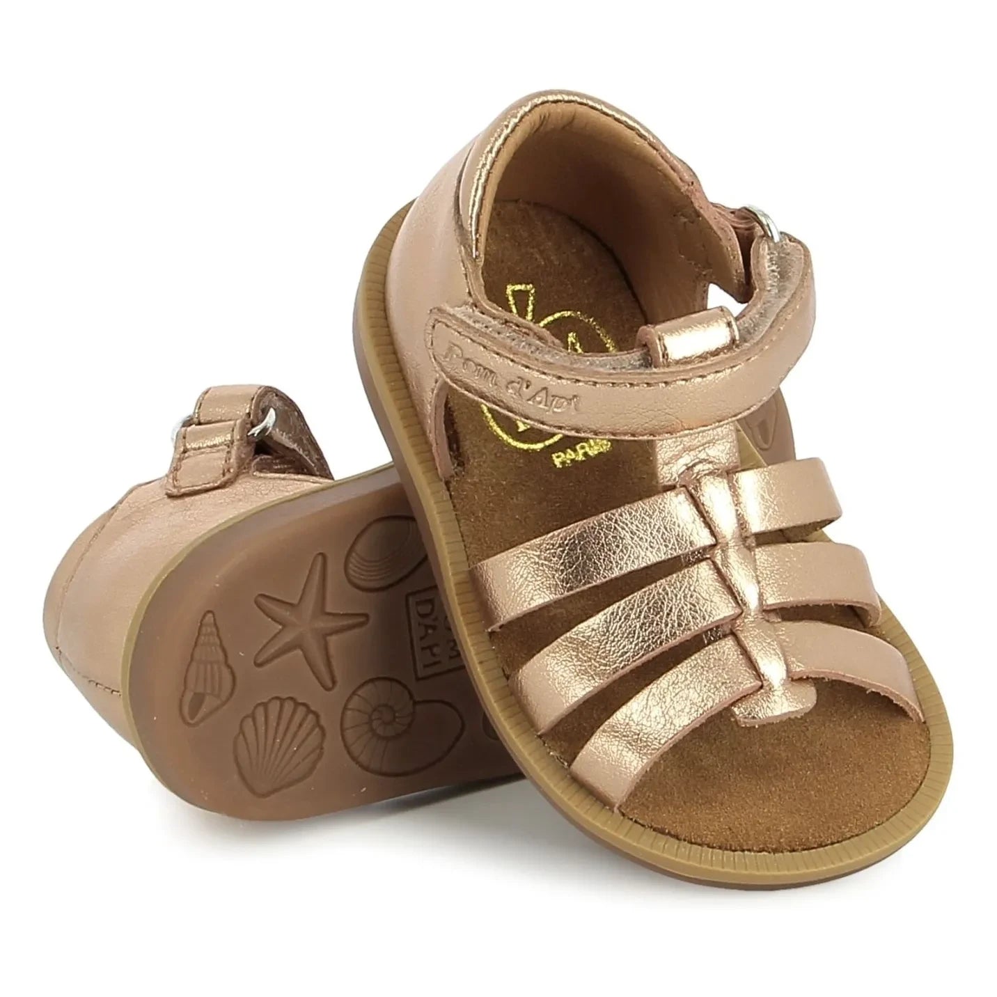 Pom d'Api - Air Pur Strap Metallic Sandals | Copper red