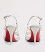 Christian Louboutin White Miss Z Embellished Slingback Sandals 80