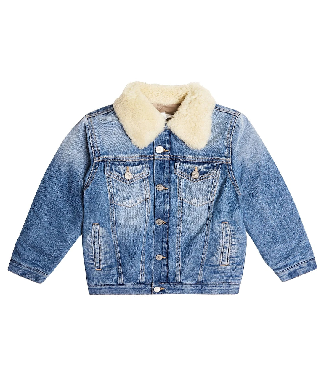 MM6 Maison Margiela Kids - جاكيت دينم مبطّن بالفرو