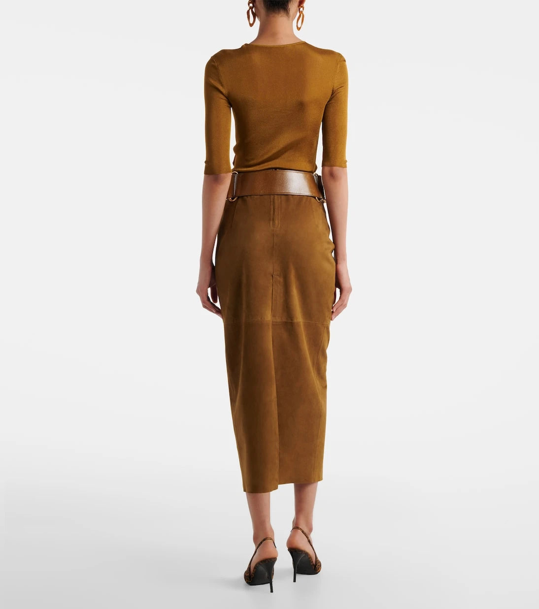 Nour Hammour - Selly suede midi skirt