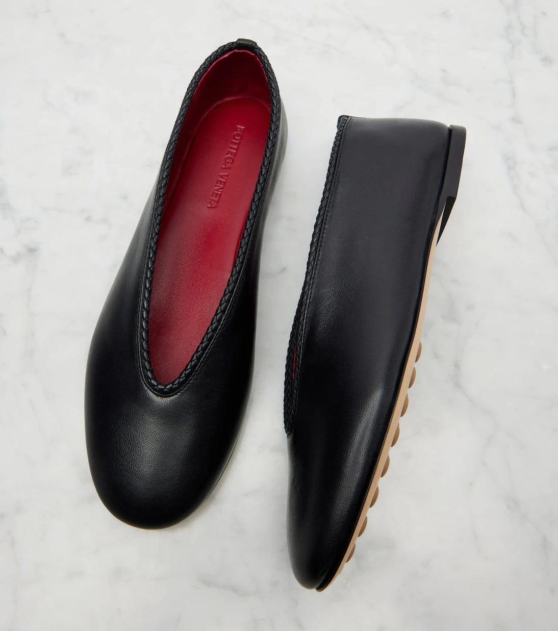Bottega Veneta - Rosa leather ballet flats