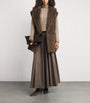 Max Mara Brown Alpaca-Wool-Silk Sleeveless Coat