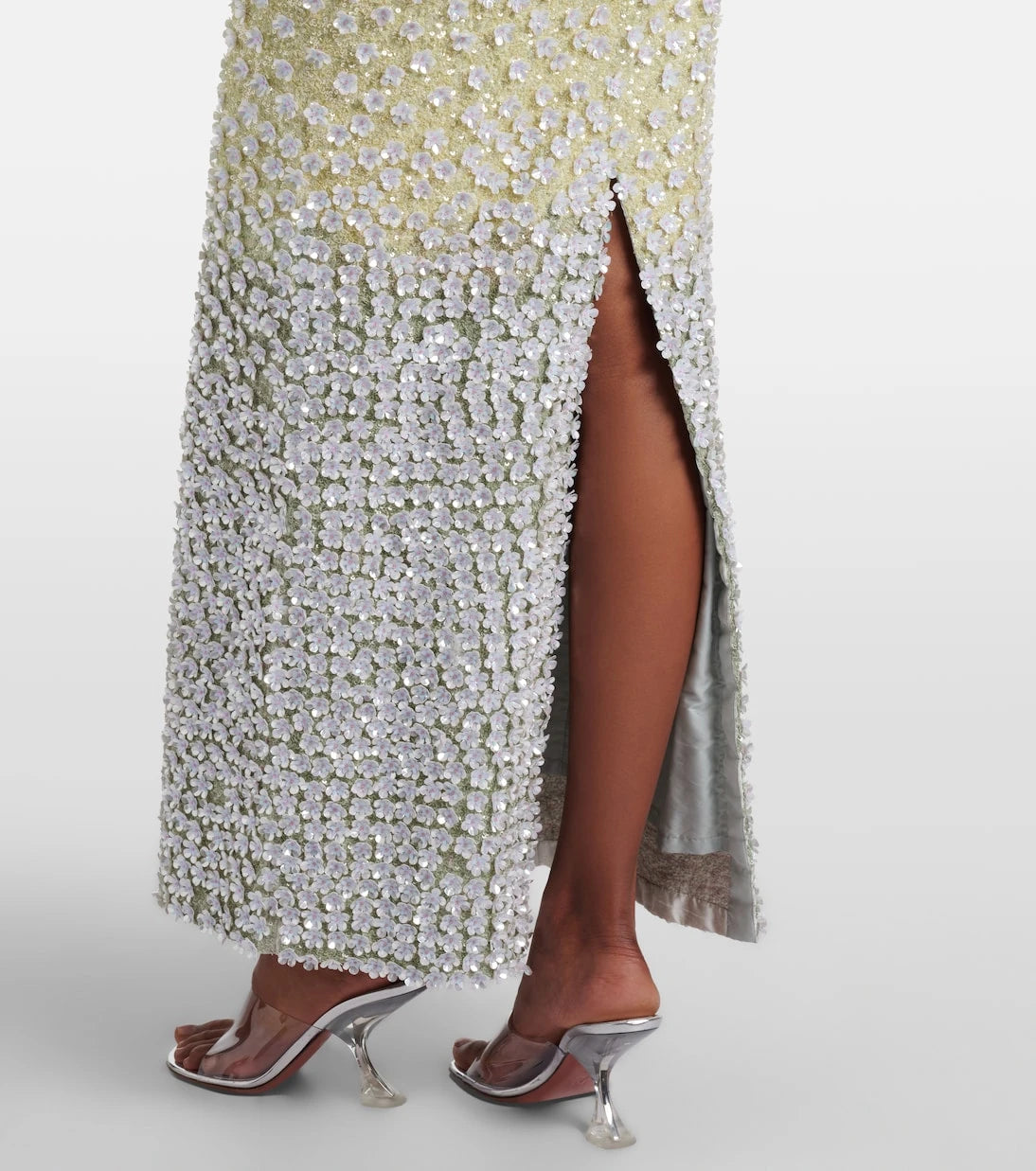 Là Fuori - Embellished silk bustier dress