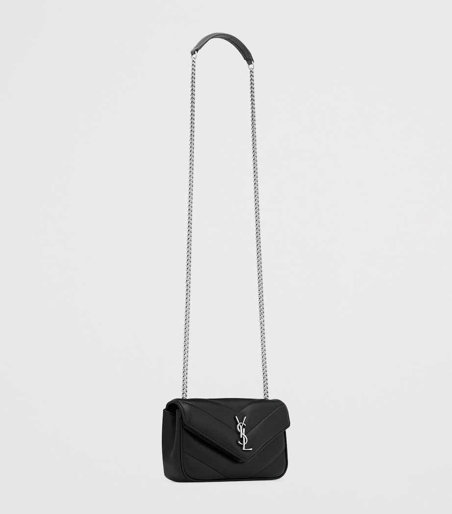 Saint Laurent Black Mini Matelassé Lambskin Loulou Shoulder Bag