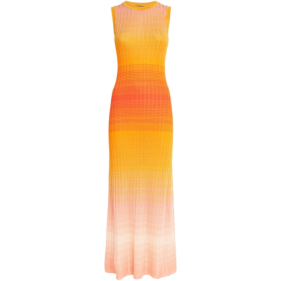 Yellow Tie-Dye Knitted Maxi Dress