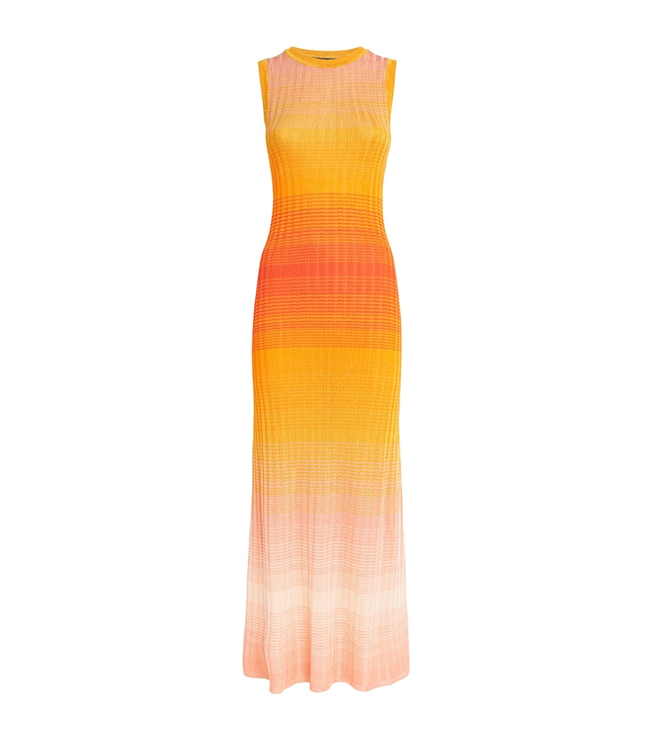 Yellow Tie-Dye Knitted Maxi Dress