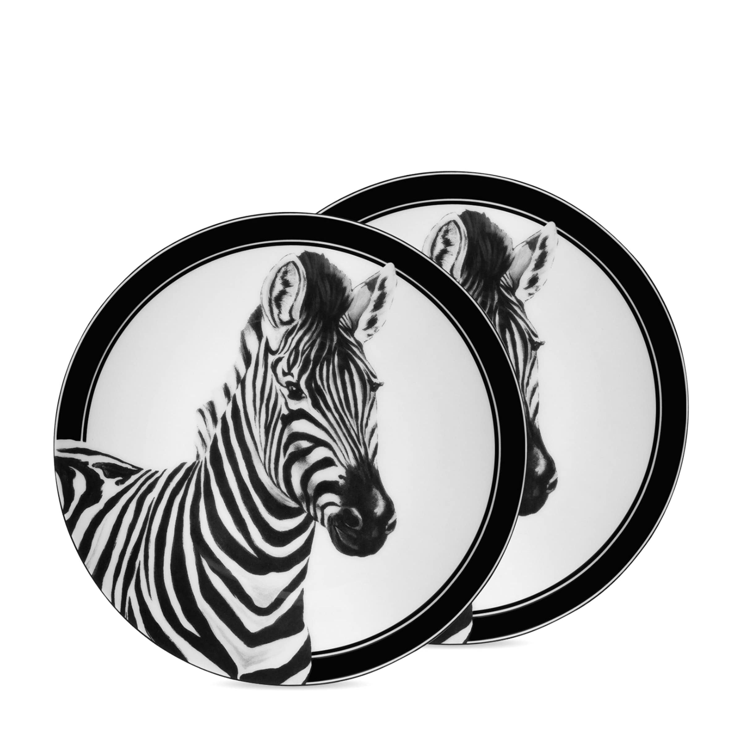 Set of 2 Zebra Bread Plates (17cm)