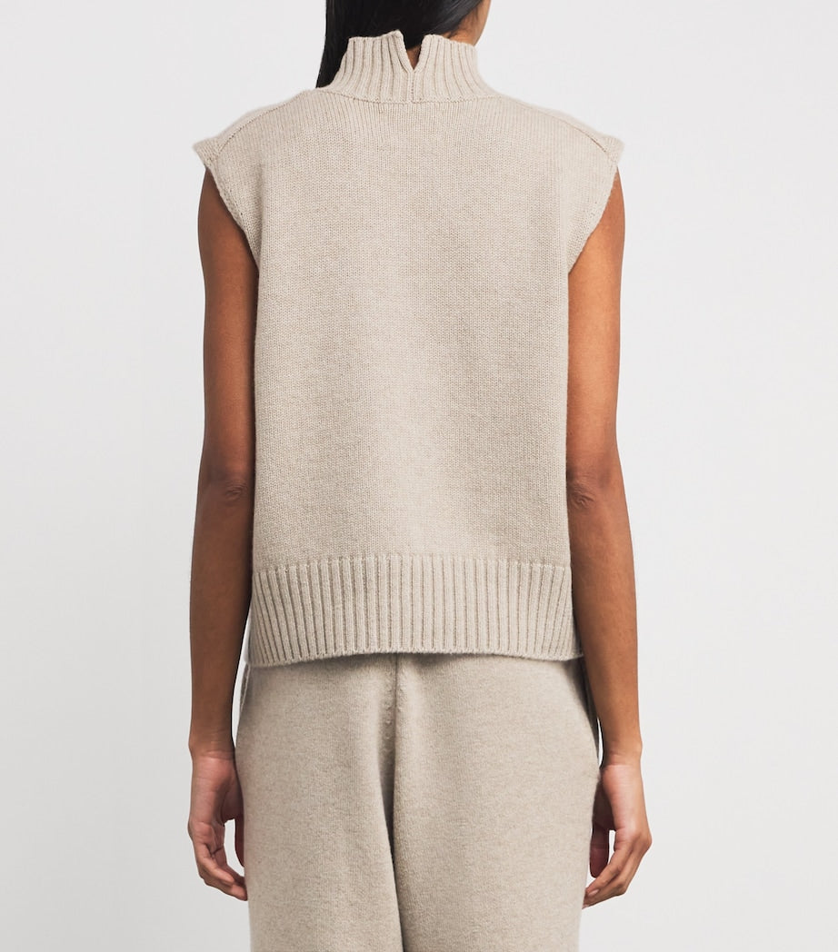 Cashmere Sleeveless Sweater DARK MEDIUM DYED