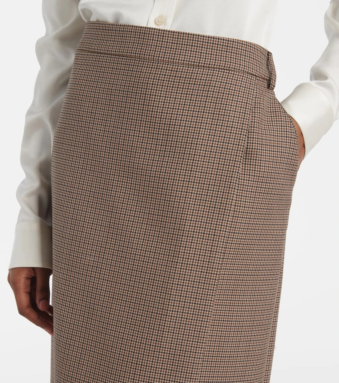 Stella McCartney - Houndstooth wool pencil skirt