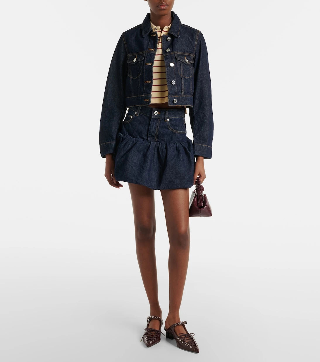 Ganni - Cropped denim jacket