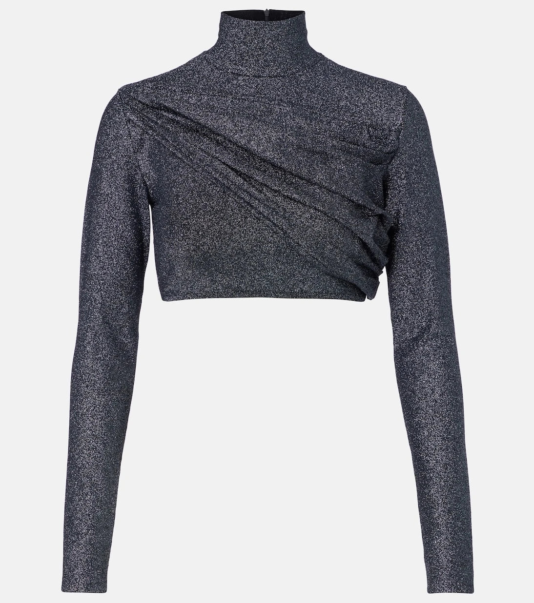 Gucci - Gathered lamé crop top