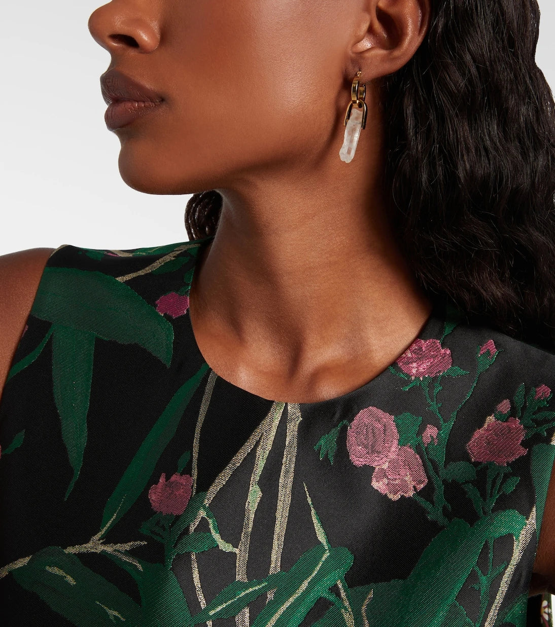 La DoubleJ - Pillar gold-plated pendant earrings