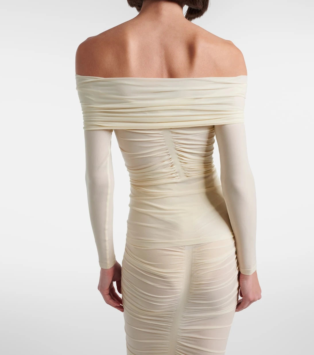 Wolford - Draped semi-sheer off-shoulder top