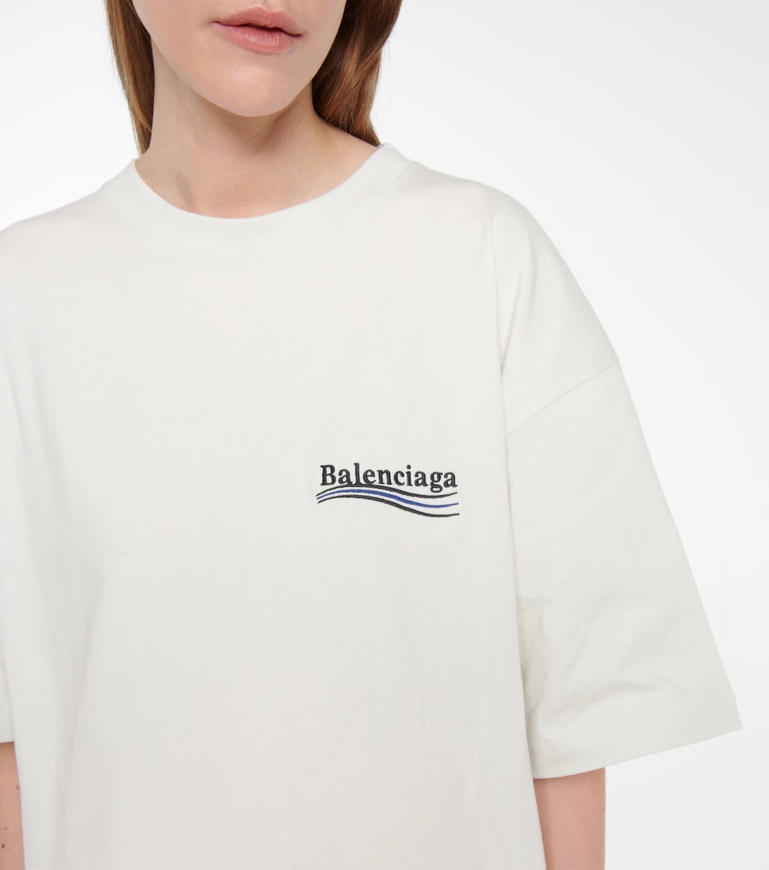 Balenciaga - تي شيرت قطني بشعار العلامة