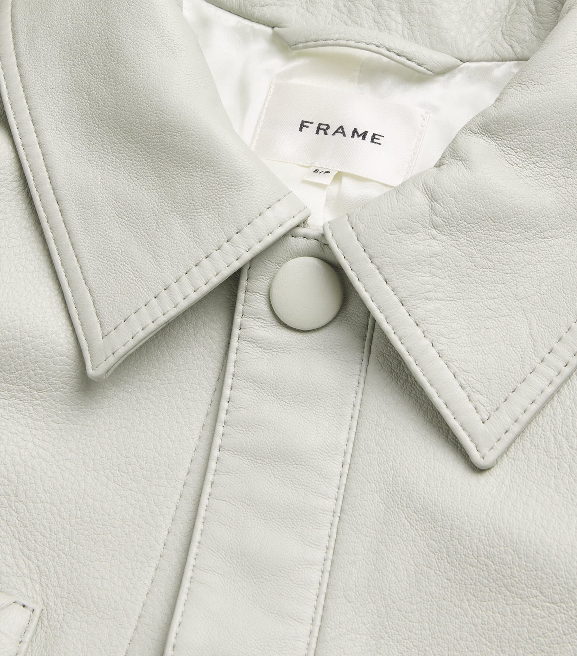 FRAME The Button Front Leather Jacket