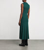 Sandro Paris Green Cable Knit Polo Maxi Dress