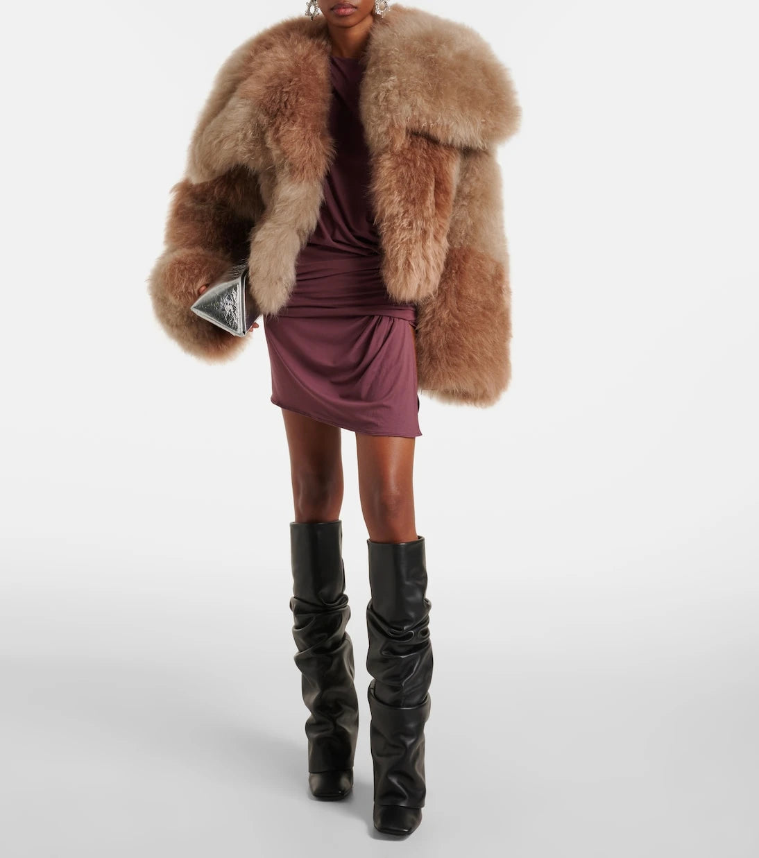 The Attico - Draped drop-waist jersey minidress
