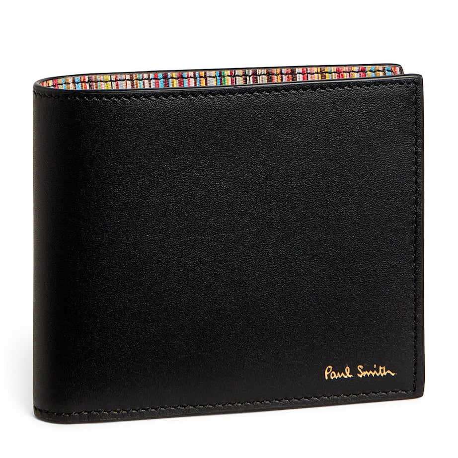 Leather Signature Stripe Bifold Wallet