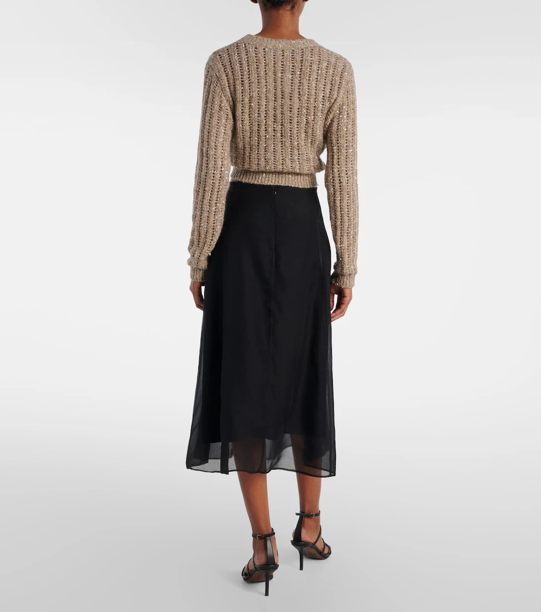 Brunello Cucinelli - Silk organza midi skirt