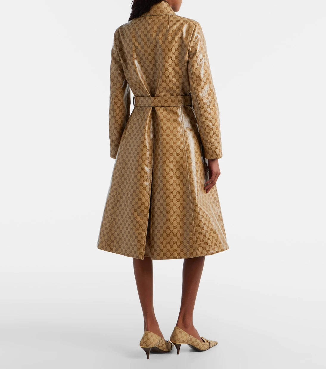 Gucci - GG Canvas belted coat