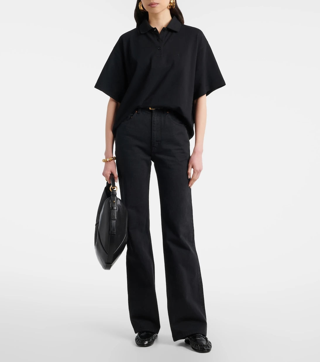 Saint Laurent - Cassandre cotton-blend piqué polo shirt