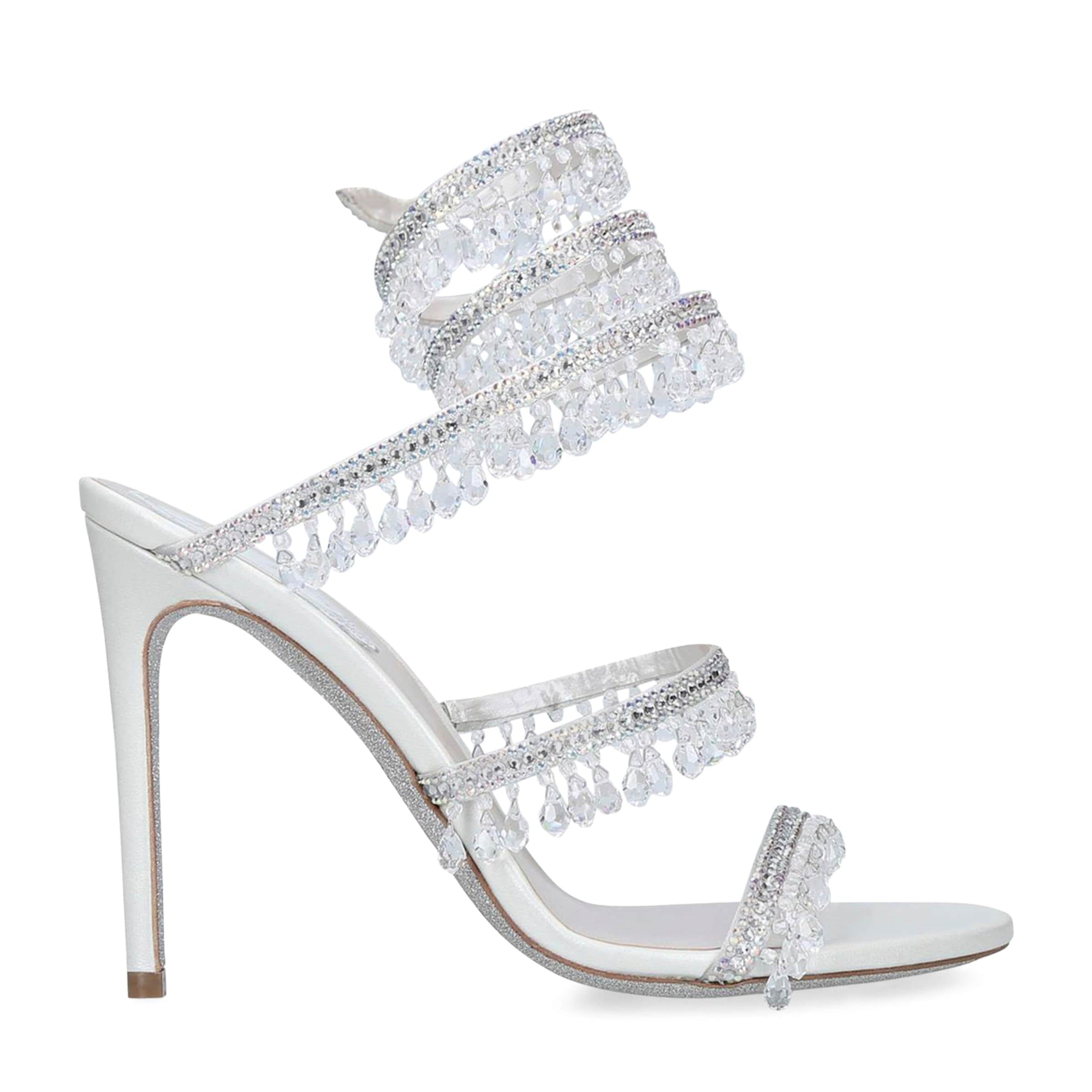 Grey Satin Chandelier Sandals 105