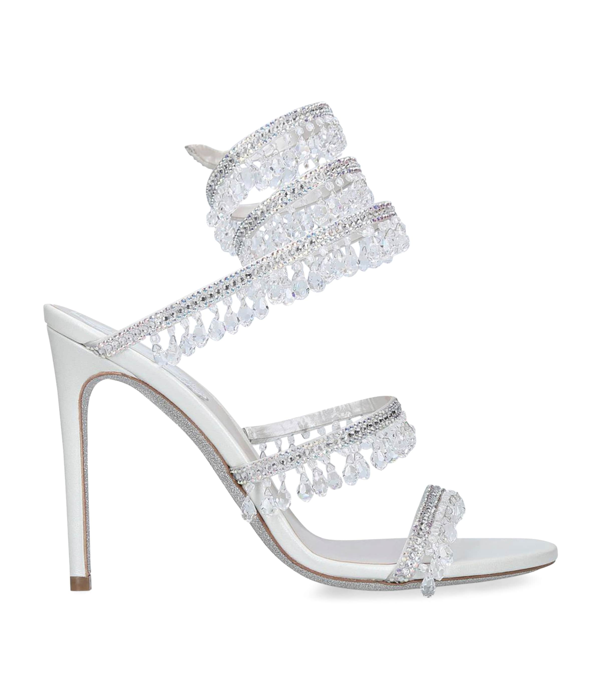Grey Satin Chandelier Sandals 105