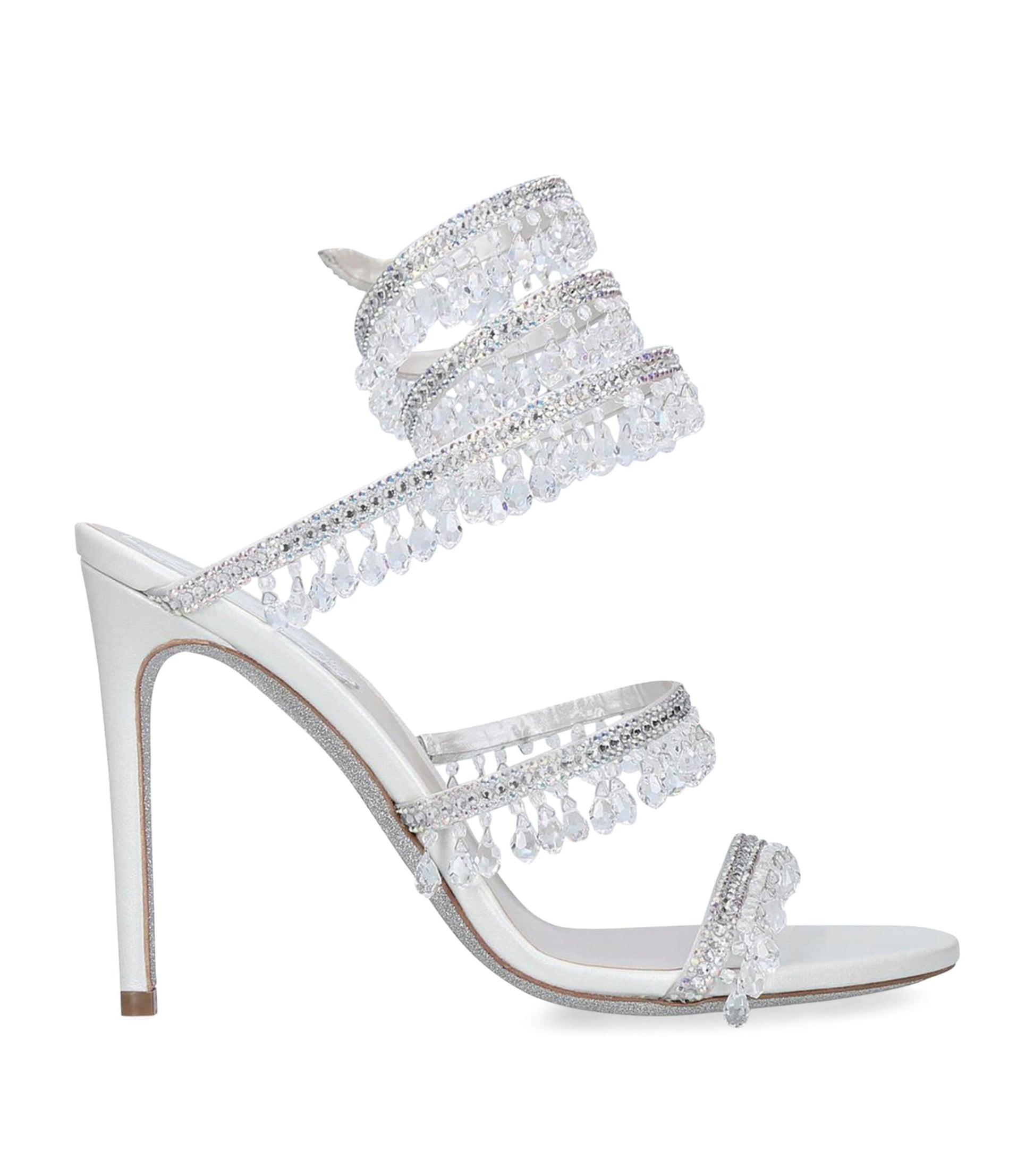 Grey Satin Chandelier Sandals 105