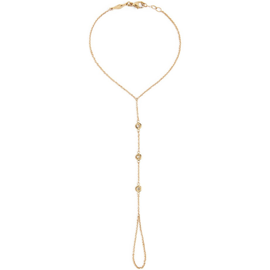 Yellow Gold and Diamond Spaced Out Finger Bracelet