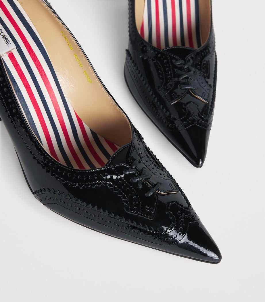 Patent Leather Wingtip Pumps 90