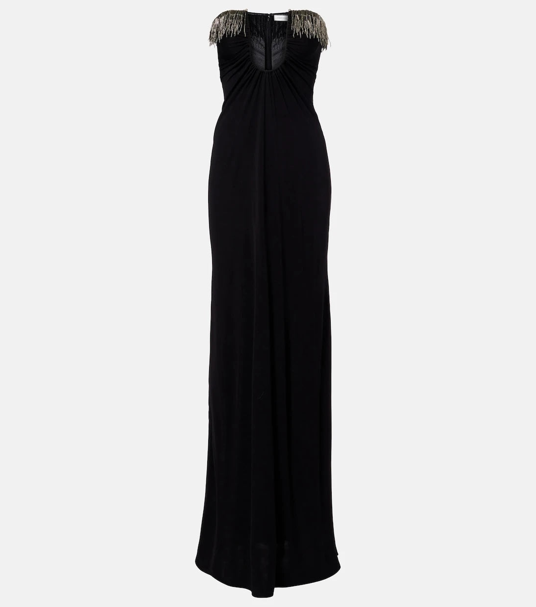 Christopher Esber - Arced Palm beaded jersey maxi dress