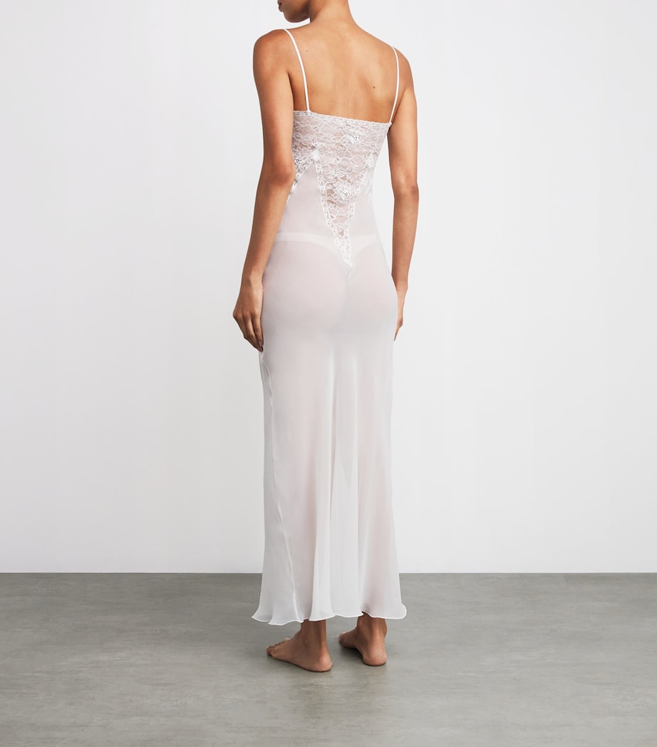White Silk Sheer Iolanda Nightdress