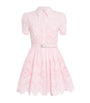Self-Portrait Pink Broderie Anglaise Belted Mini Dress